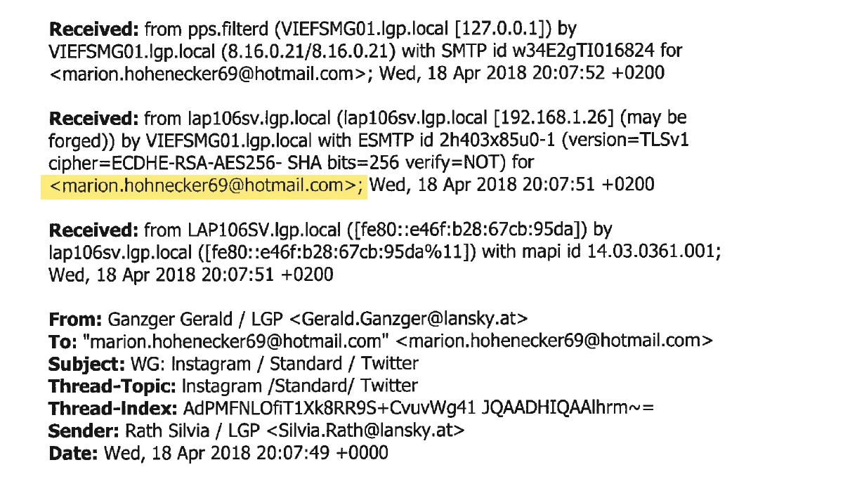 B. dürfte beim Reproduzieren dieser E-Mail den Buchstaben "e" vergessen haben.