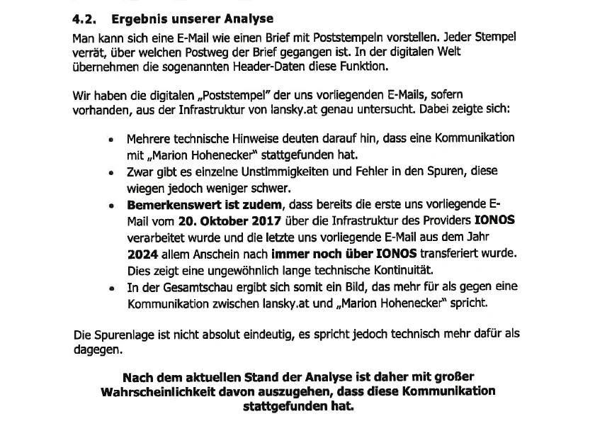 Auszug aus dem Gutachten des IT-Experten Thomas U.